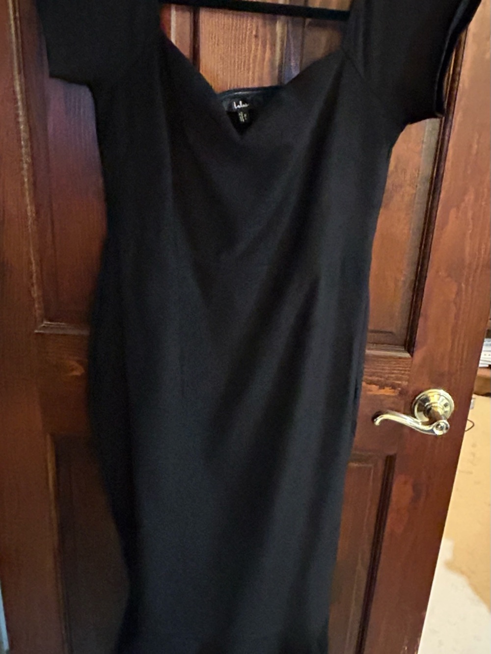 Black Lulu’s Off-the-shoulder Midi Dress